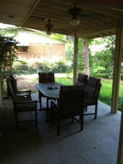 Hackney patio before